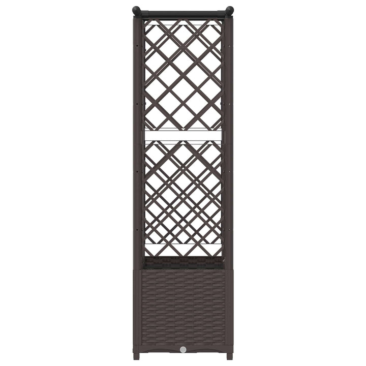 Hævet Bed med Trellis og Tag Brun 124,5 x 40 x 138 cm PP