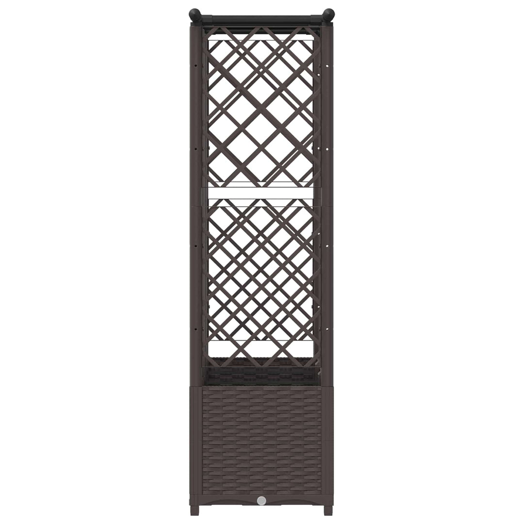 Hævet Bed med Trellis og Tag Brun 162,5 x 40 x 138 cm PP