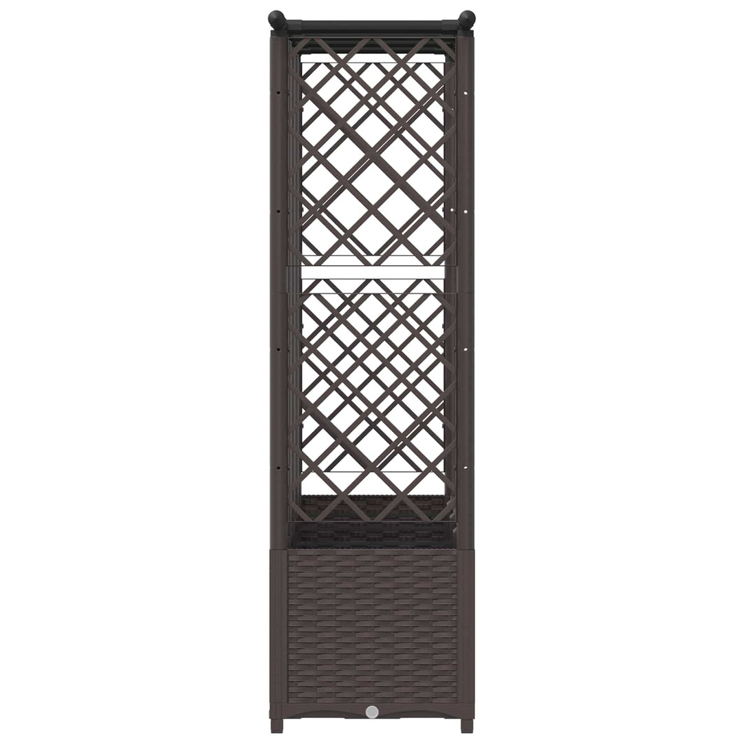 Hævet Bed med Trellis og Tag Brun 203 x 40 x 138 cm PP