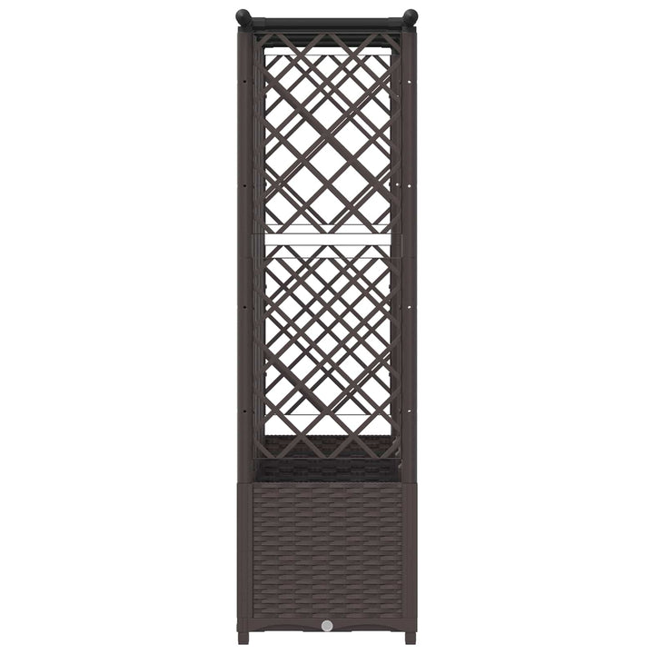Hævet Bed med Trellis og Tag Brun 203 x 40 x 138 cm PP
