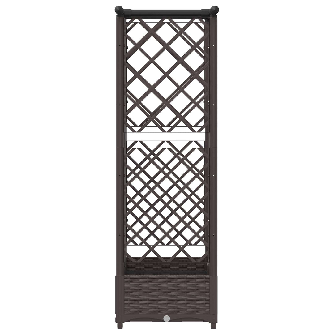 Hævet Bed med Trellis og Tag Brun 124 x 40 x 121 cm PP
