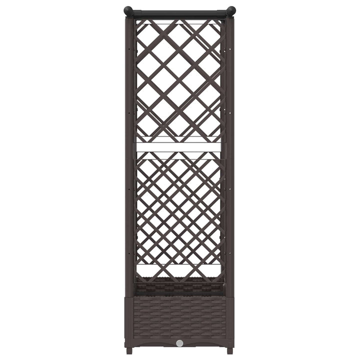 Hævet Bed med Trellis og Tag Brun 124 x 40 x 121 cm PP