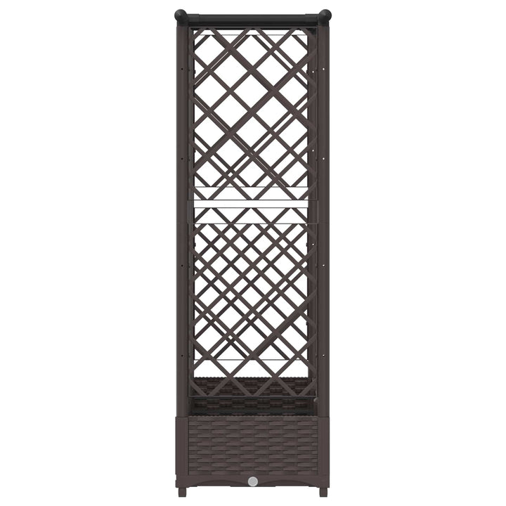 Hævet Bed med Trellis og Tag Brun 164 x 40 x 121 cm PP