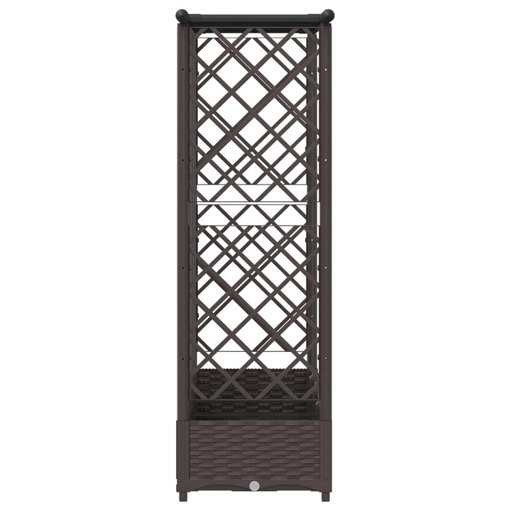 Hævet Bed med Trellis og Tag Brun 202,5 x 40 x 121 cm PP