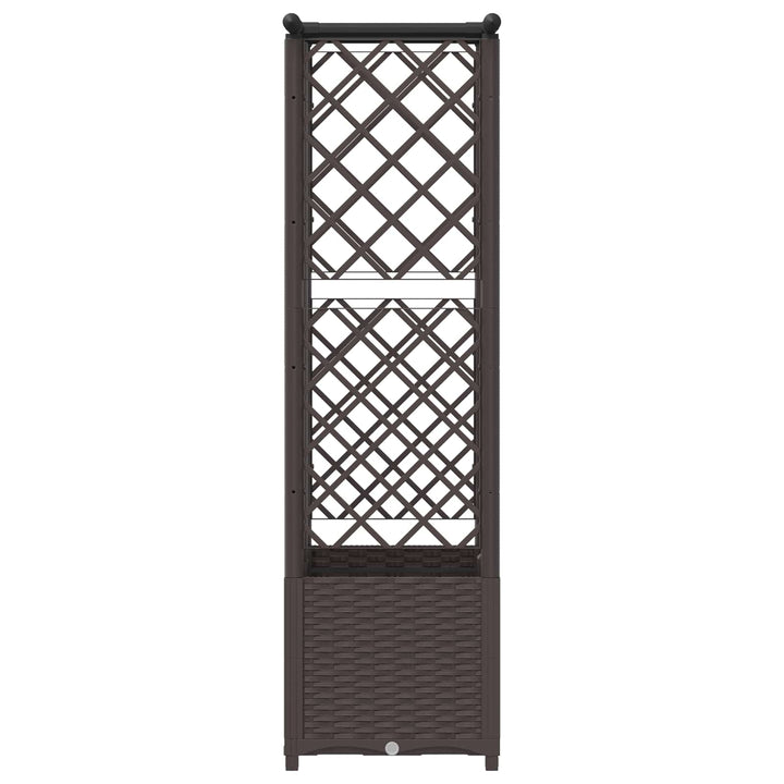 Hævet Bed med Trellis og Tag Brun 124 x 40 x 136 cm PP