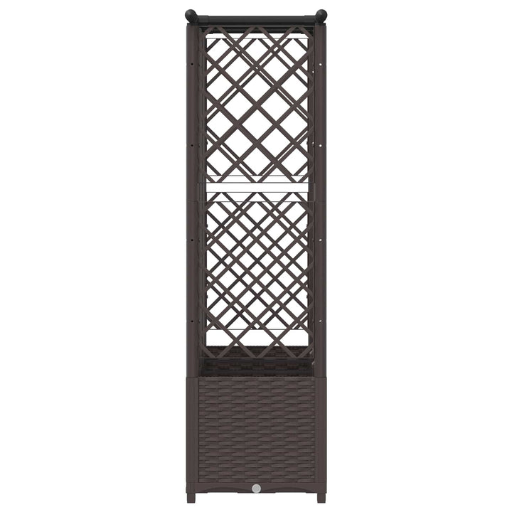 Hævet Bed med Trellis og Tag Brun 163,5 x 40 x 136 cm PP