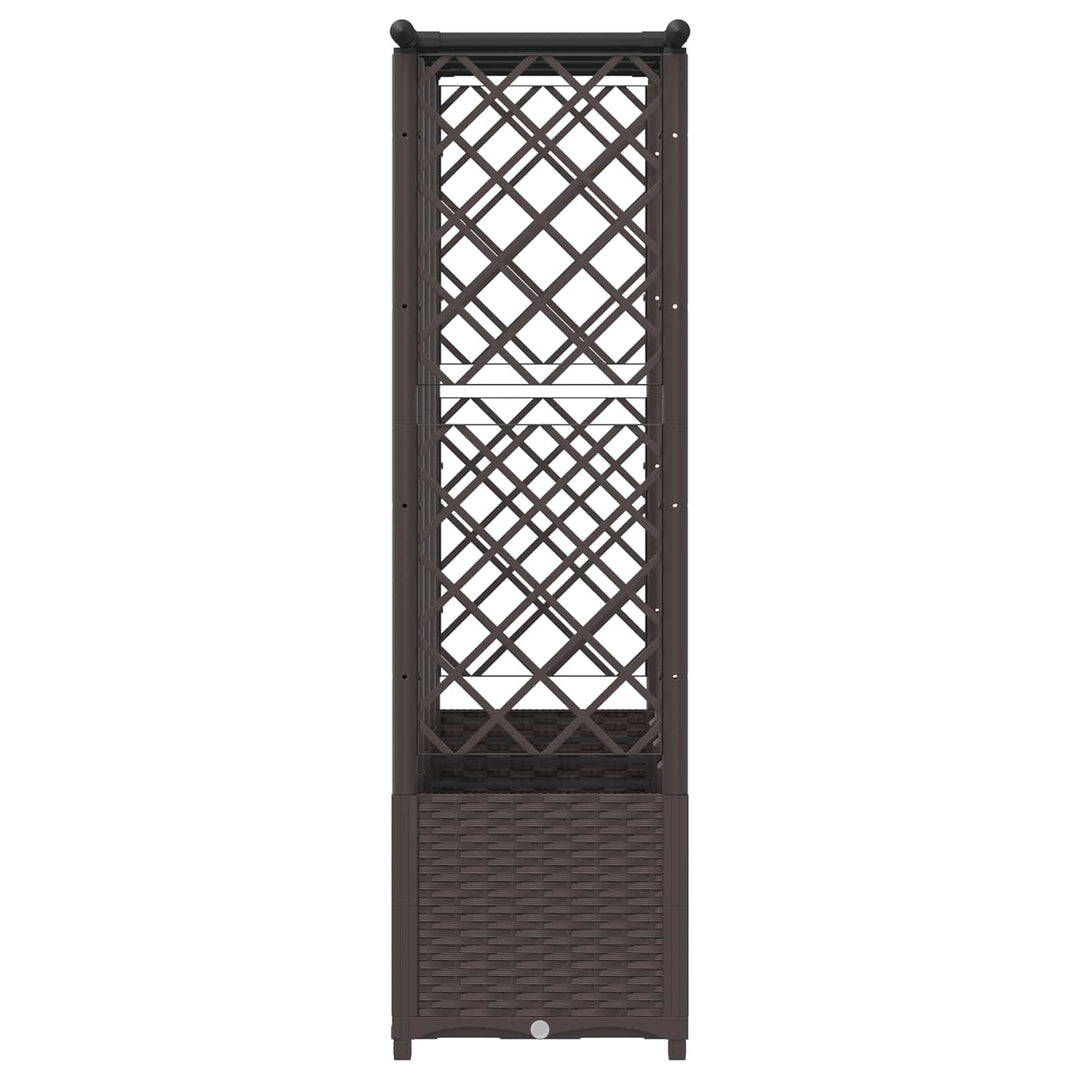 Hævet Bed med Trellis og Tag Brun 202 x 40 x 136 cm PP