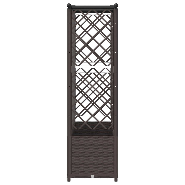 Hævet Bed med Trellis og Tag Brun 202 x 40 x 136 cm PP