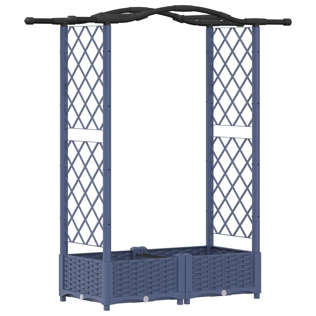 Hævet Bed med Trellis og Tag Grå 124 x 40 x 125 cm PP