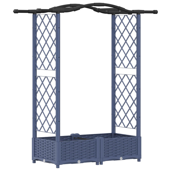 Hævet Bed med Trellis og Tag Grå 124 x 40 x 125 cm PP