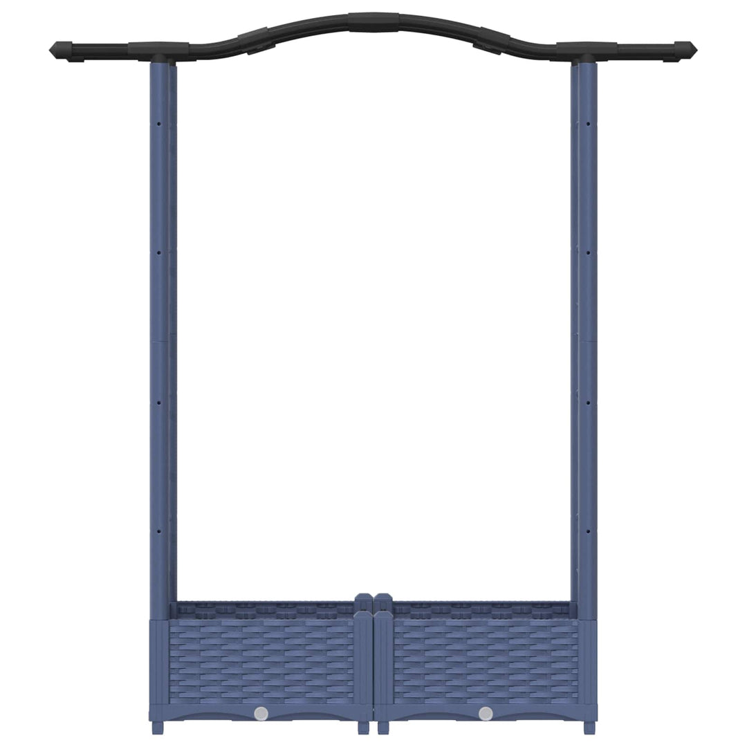 Hævet Bed med Trellis og Tag Grå 124 x 40 x 125 cm PP
