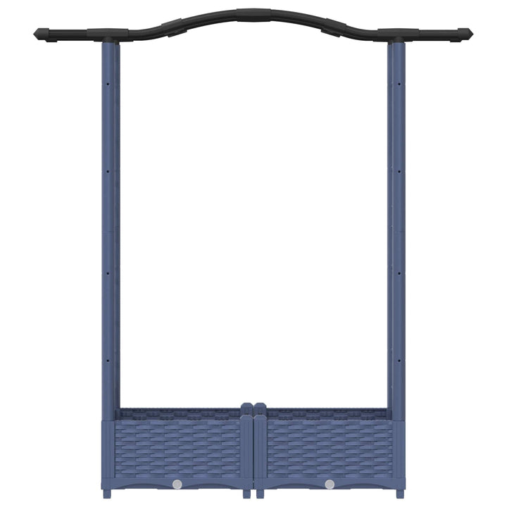 Hævet Bed med Trellis og Tag Grå 124 x 40 x 125 cm PP