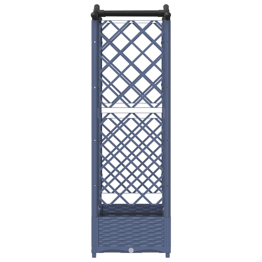 Hævet Bed med Trellis og Tag Grå 124 x 40 x 125 cm PP