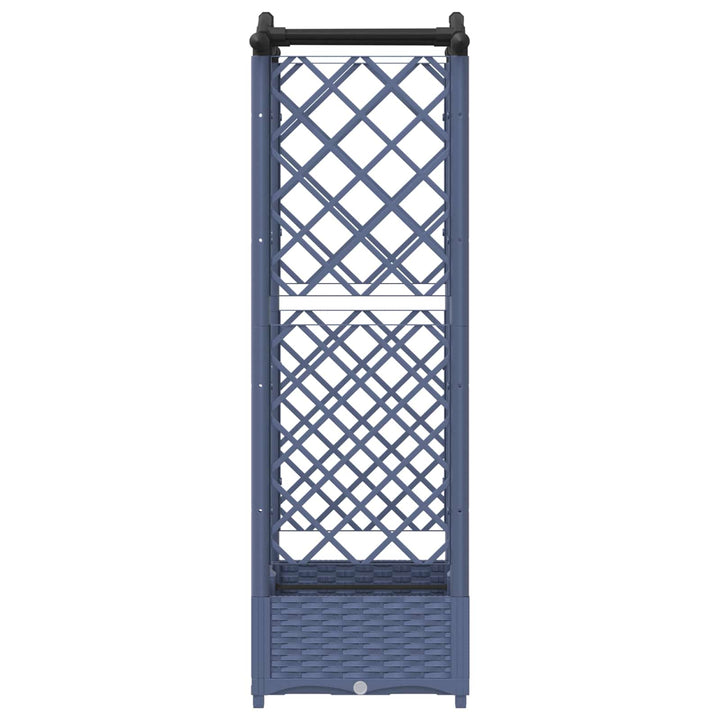 Hævet Bed med Trellis og Tag Grå 124 x 40 x 125 cm PP