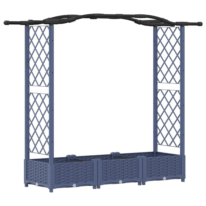 Hævet Bed med Trellis og Tag Grå 169 x 40 x 125 cm PP