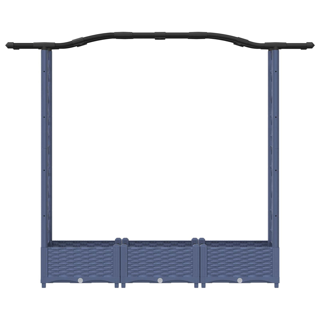Hævet Bed med Trellis og Tag Grå 169 x 40 x 125 cm PP