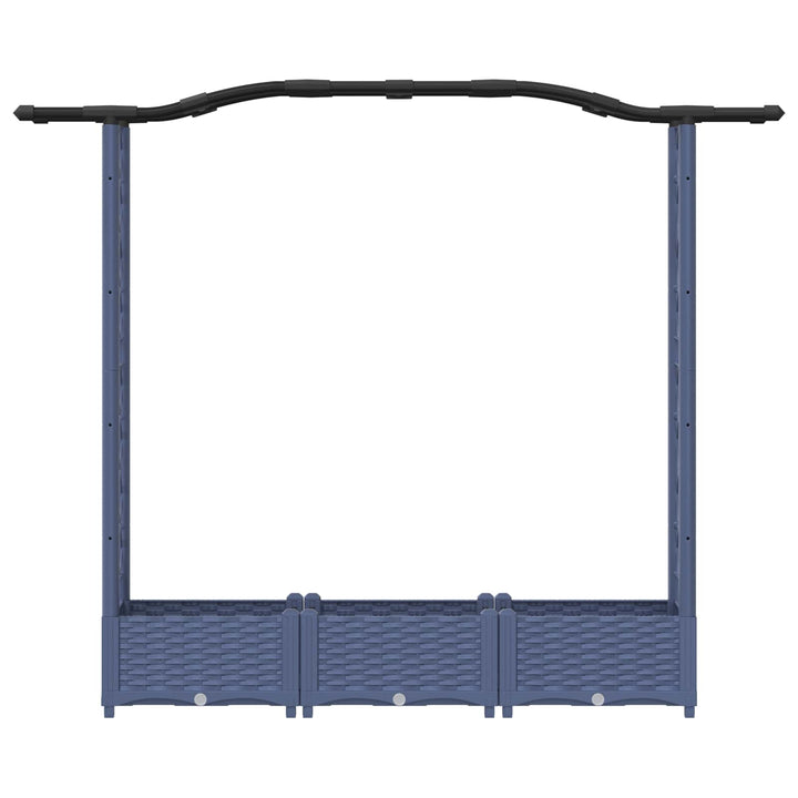 Hævet Bed med Trellis og Tag Grå 169 x 40 x 125 cm PP