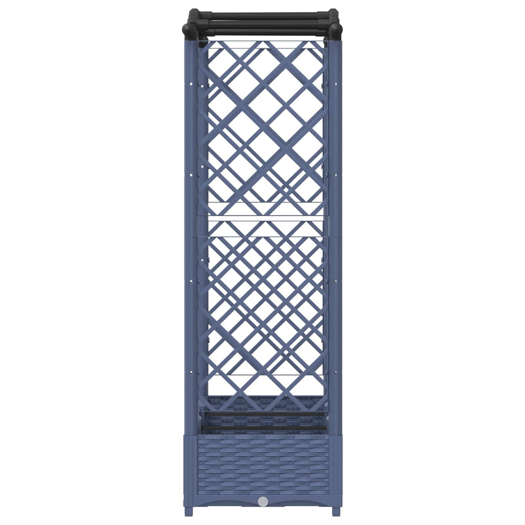Hævet Bed med Trellis og Tag Grå 169 x 40 x 125 cm PP