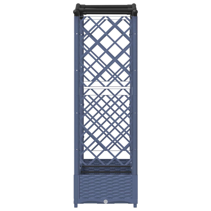 Hævet Bed med Trellis og Tag Grå 169 x 40 x 125 cm PP