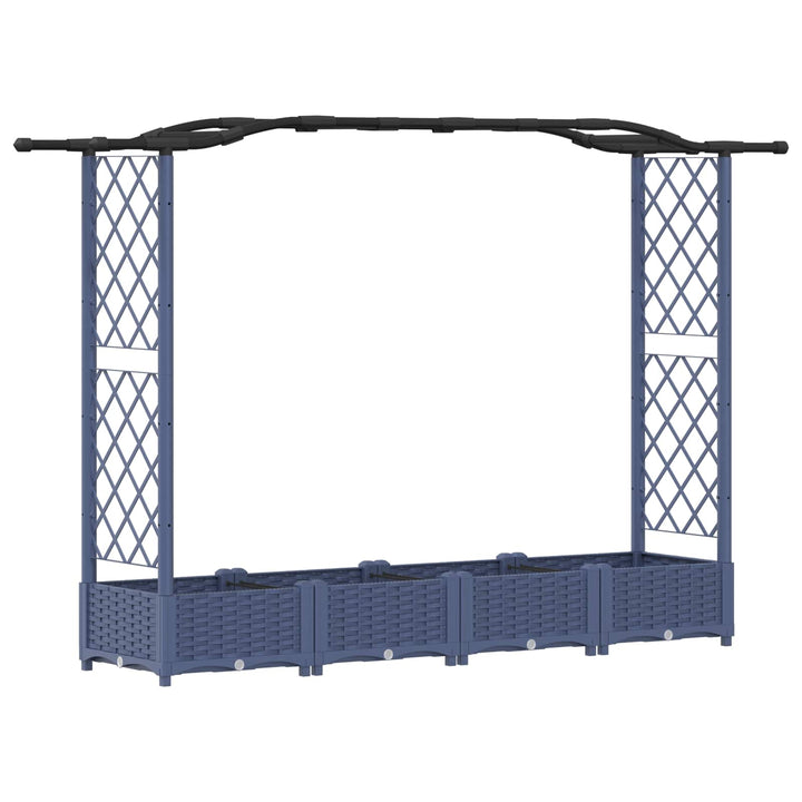Hævet Bed med Trellis og Tag Grå 207 x 40 x 126 cm PP
