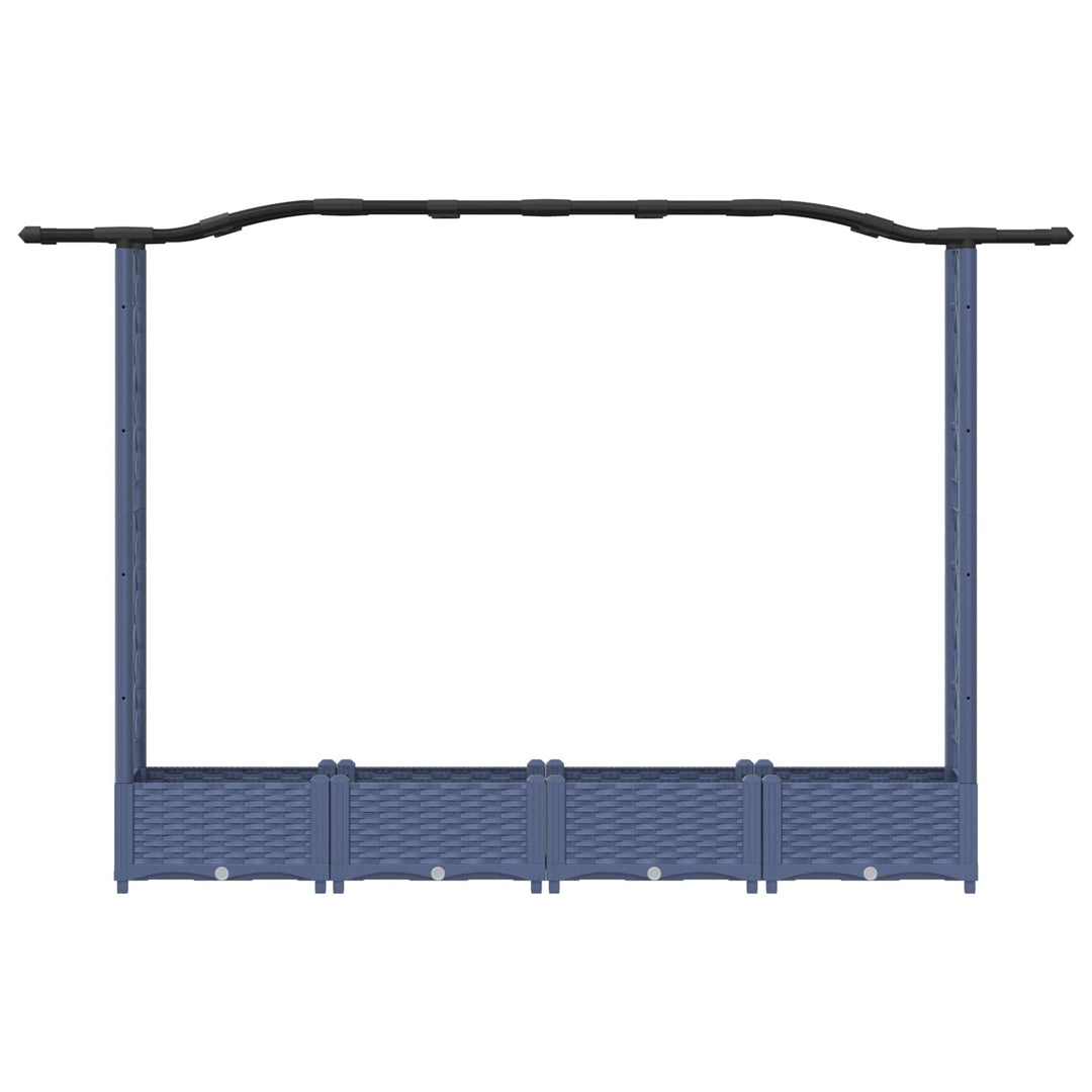 Hævet Bed med Trellis og Tag Grå 207 x 40 x 126 cm PP
