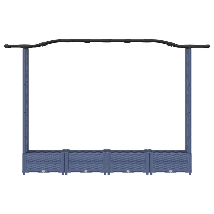 Hævet Bed med Trellis og Tag Grå 207 x 40 x 126 cm PP