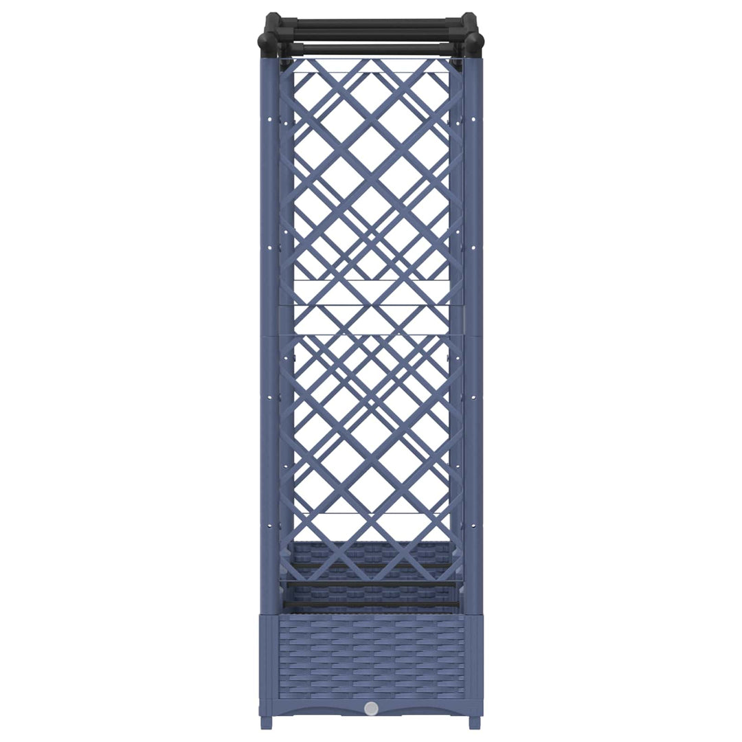 Hævet Bed med Trellis og Tag Grå 207 x 40 x 126 cm PP