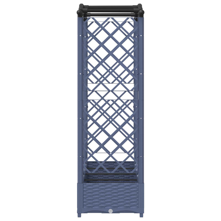 Hævet Bed med Trellis og Tag Grå 207 x 40 x 126 cm PP
