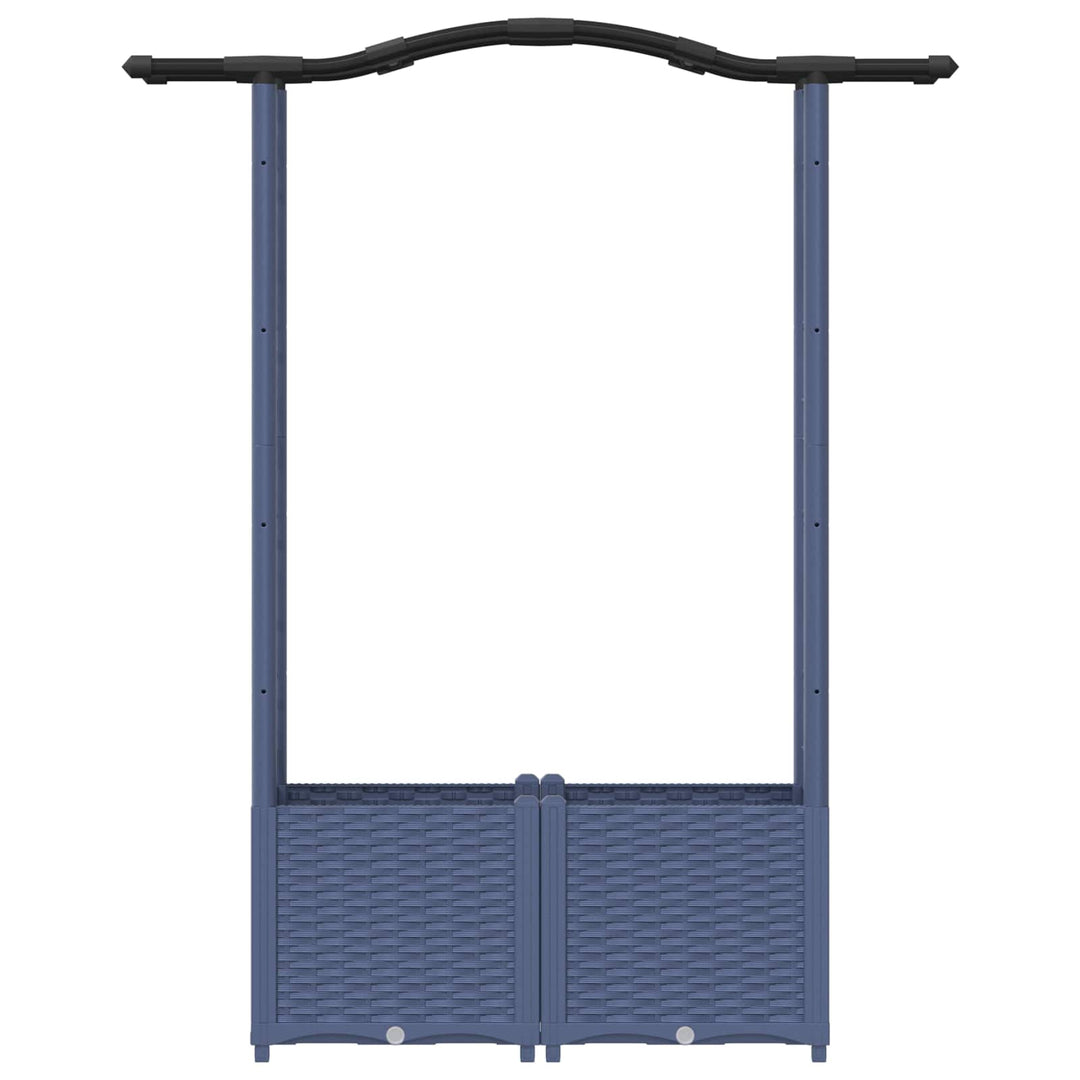 Hævet Bed med Trellis og Tag Grå 125 x 40 x 138 cm PP