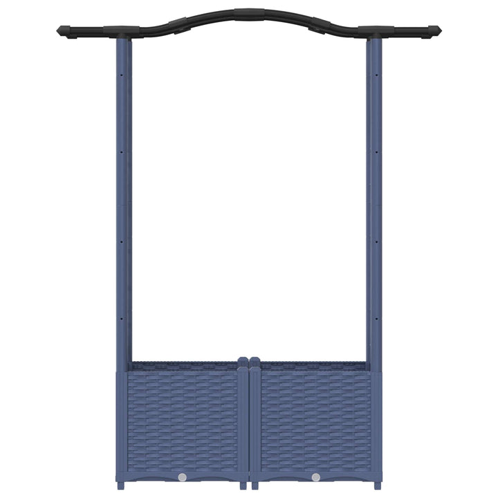 Hævet Bed med Trellis og Tag Grå 125 x 40 x 138 cm PP