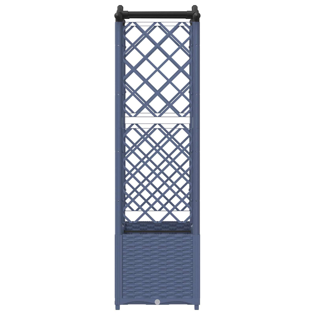Hævet Bed med Trellis og Tag Grå 125 x 40 x 138 cm PP