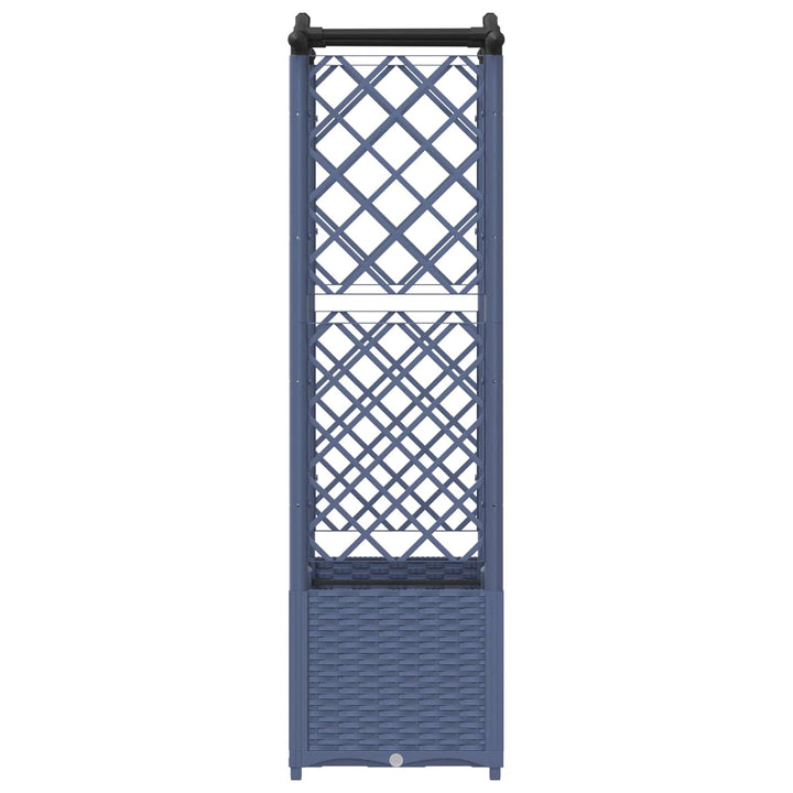 Hævet Bed med Trellis og Tag Grå 125 x 40 x 138 cm PP