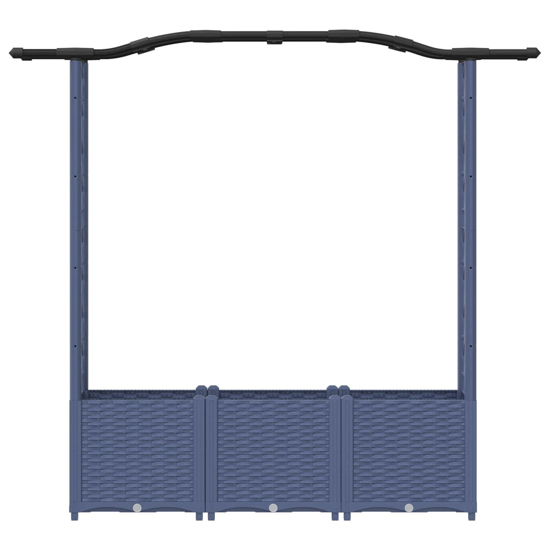 Hævet Bed med Trellis og Tag Grå 164 x 40 x 142 cm PP
