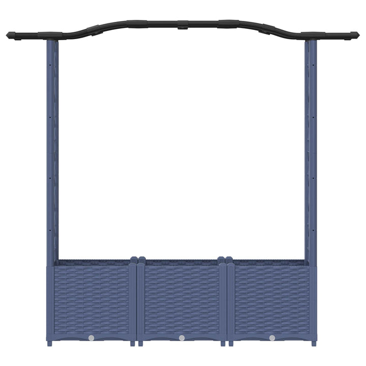 Hævet Bed med Trellis og Tag Grå 164 x 40 x 142 cm PP