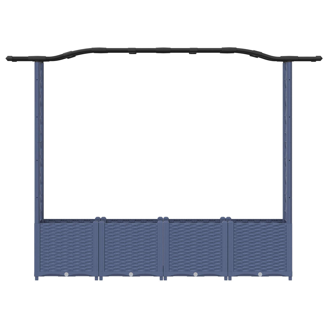 Hævet Bed med Trellis og Tag Grå 204 x 40 x 141 cm PP