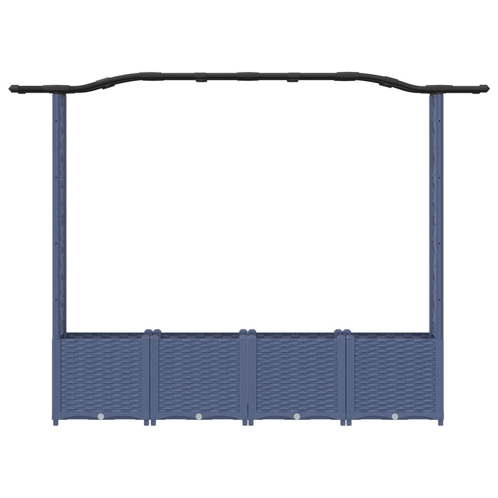Hævet Bed med Trellis og Tag Grå 204 x 40 x 141 cm PP