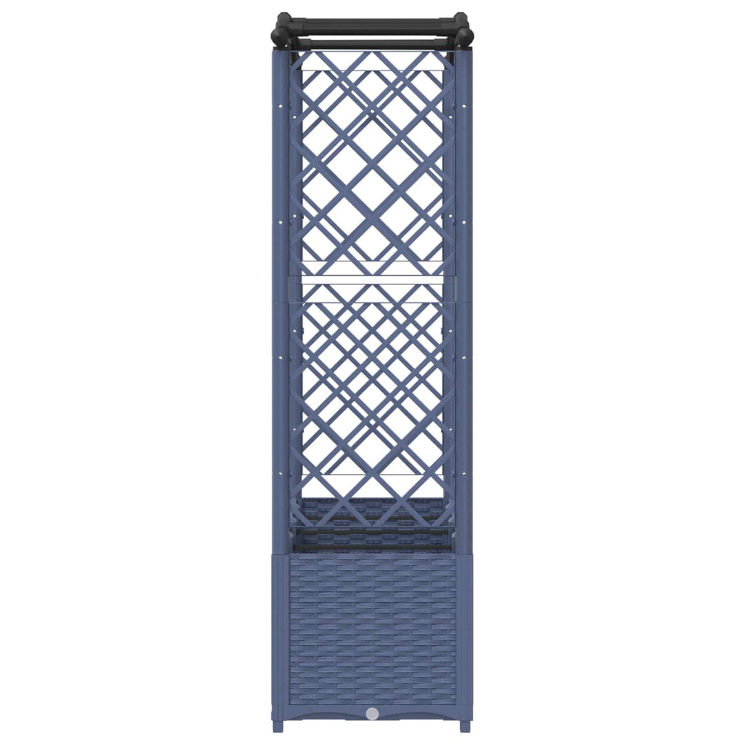 Hævet Bed med Trellis og Tag Grå 204 x 40 x 141 cm PP
