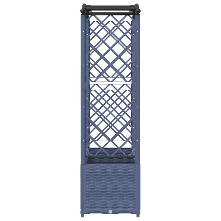 Hævet Bed med Trellis og Tag Grå 204 x 40 x 141 cm PP