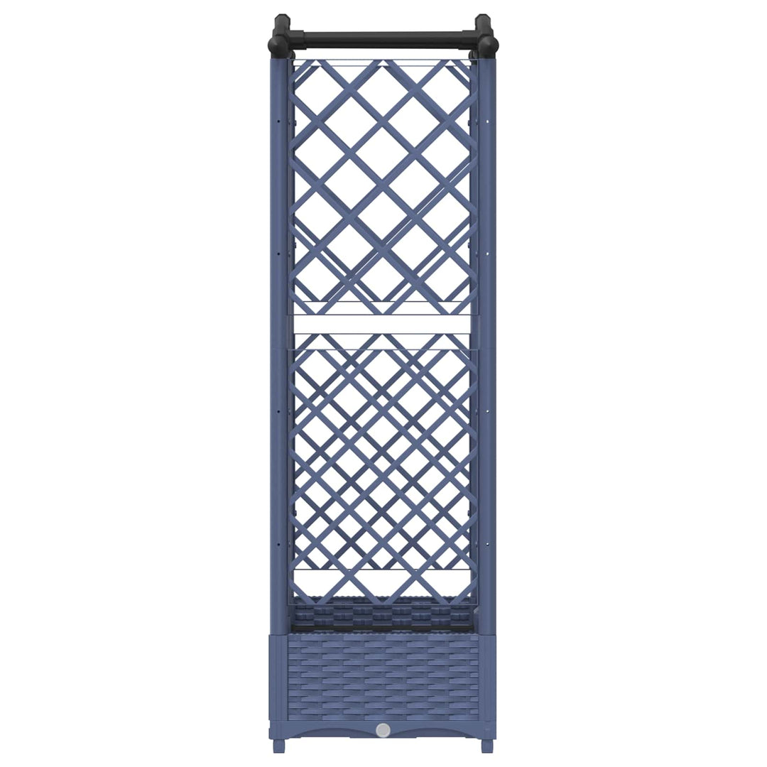 Hævet Bed med Trellis og Tag Grå 124 x 40 x 123 cm PP