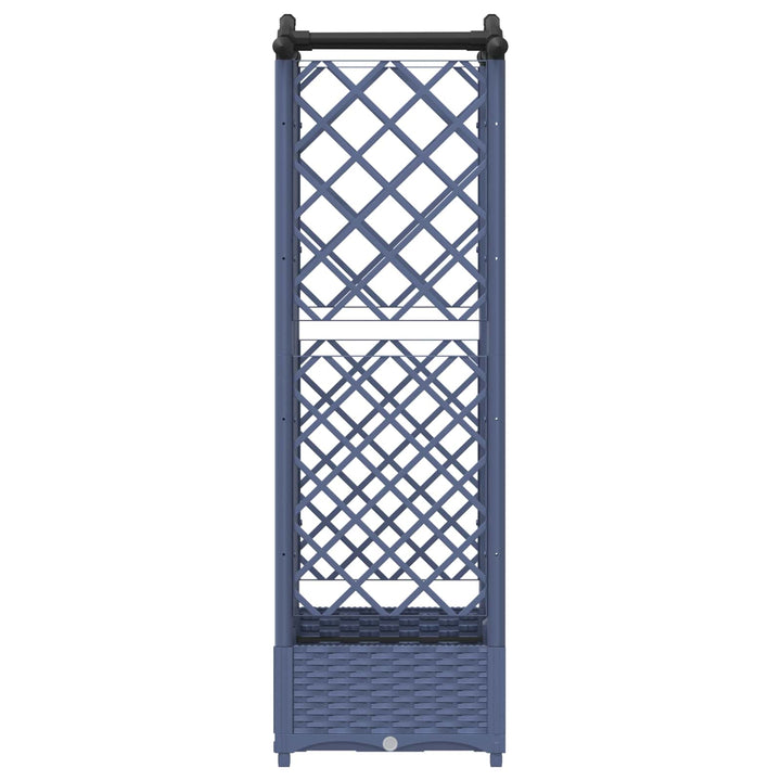 Hævet Bed med Trellis og Tag Grå 124 x 40 x 123 cm PP
