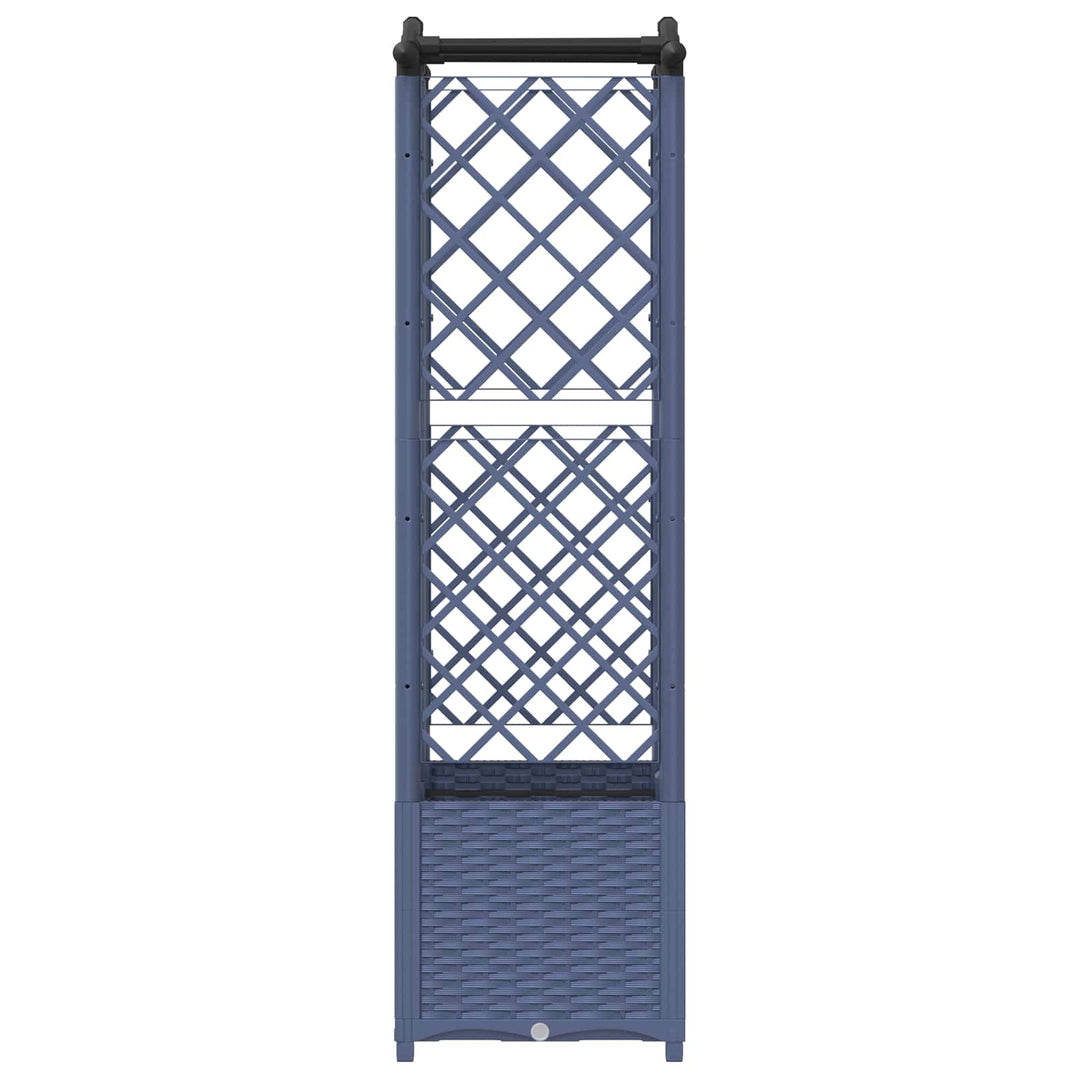 Hævet Bed med Trellis og Tag Grå 122 x 40 x 138 cm PP