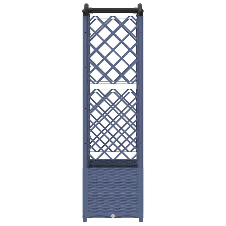 Hævet Bed med Trellis og Tag Grå 122 x 40 x 138 cm PP