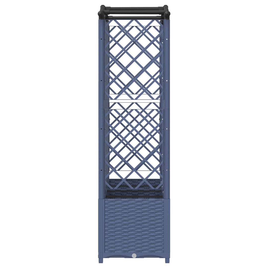 Hævet Bed med Trellis og Tag Grå 204 x 40 x 138 cm PP