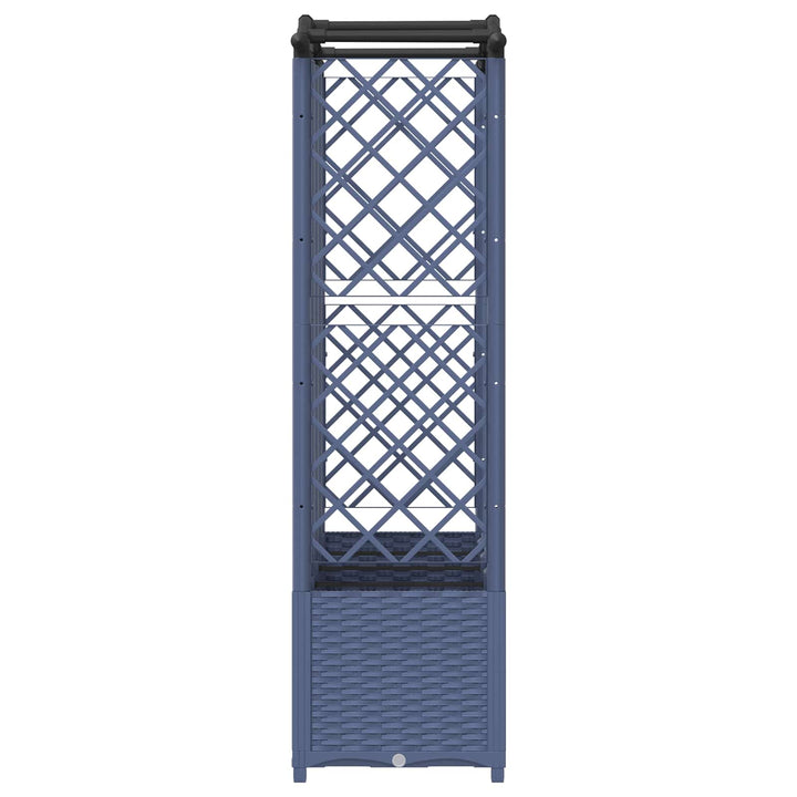 Hævet Bed med Trellis og Tag Grå 204 x 40 x 138 cm PP