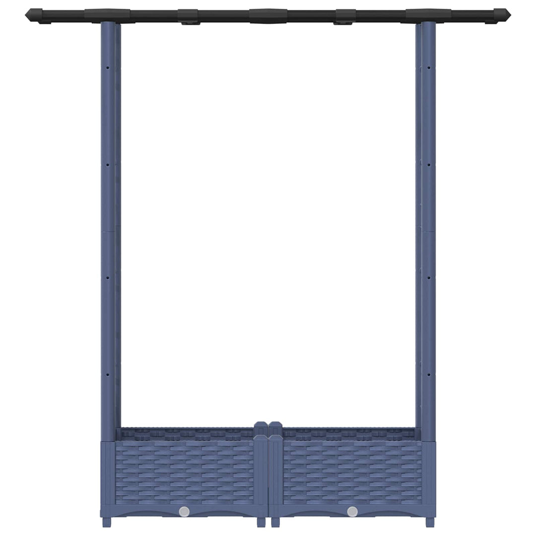 Hævet Bed med Trellis og Tag Grå 122,5 x 40 x 123 cm PP