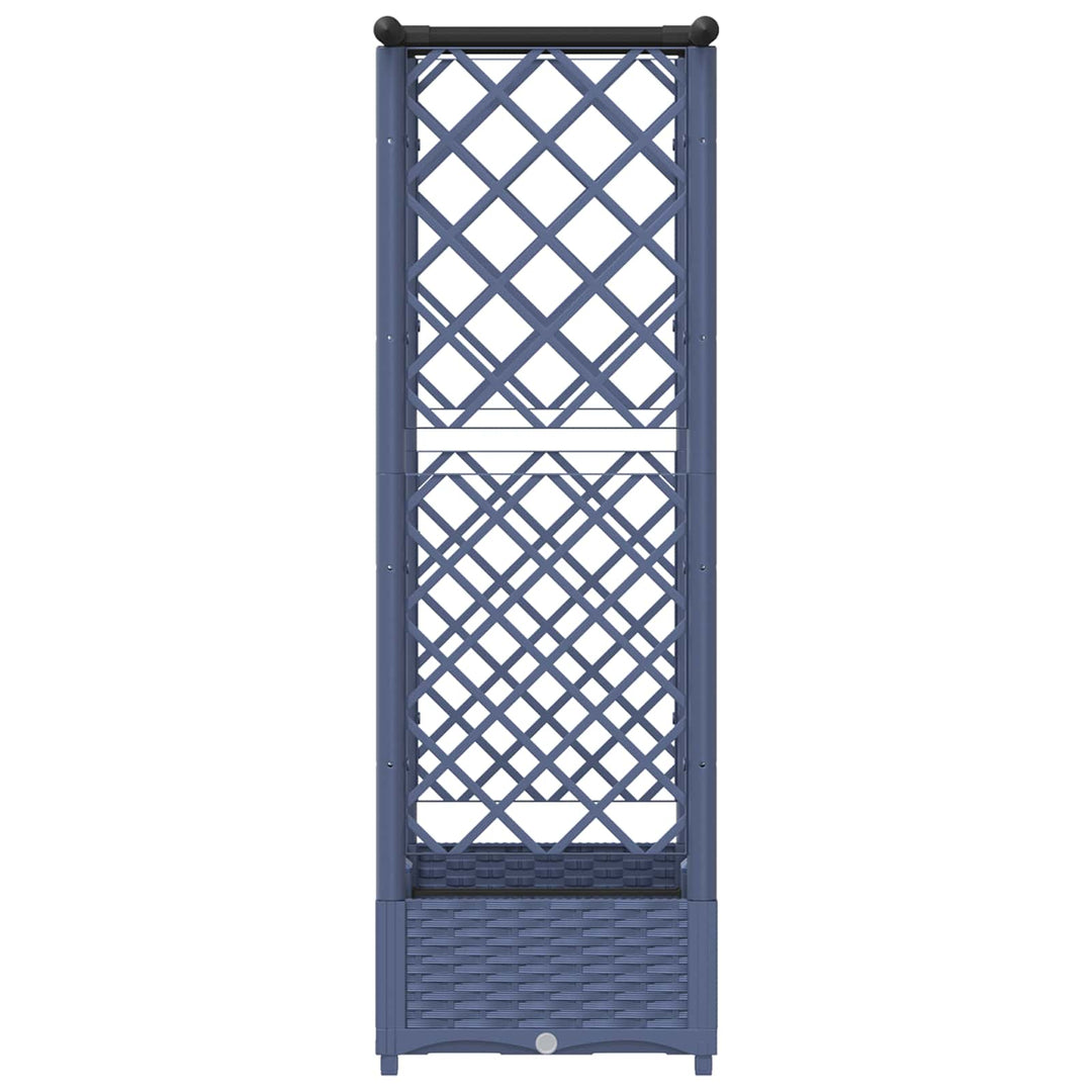 Hævet Bed med Trellis og Tag Grå 122,5 x 40 x 123 cm PP