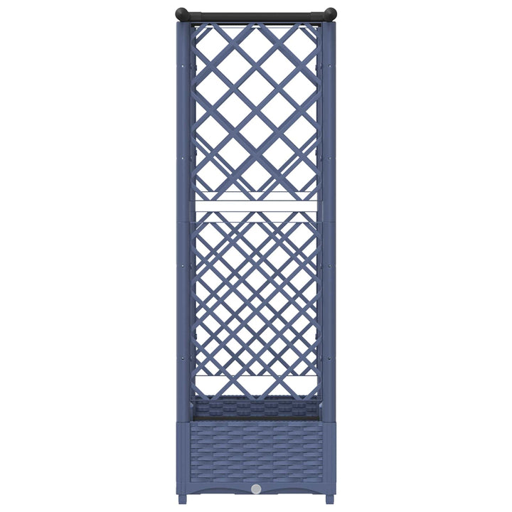 Hævet Bed med Trellis og Tag Grå 122,5 x 40 x 123 cm PP