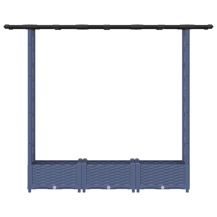 Hævet Bed med Trellis og Tag Grå 164 x 40 x 123 cm PP