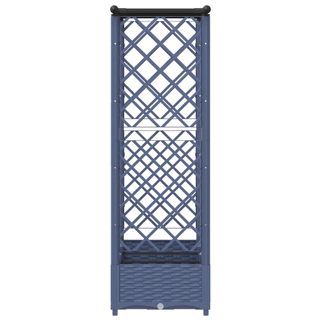 Hævet Bed med Trellis og Tag Grå 164 x 40 x 123 cm PP