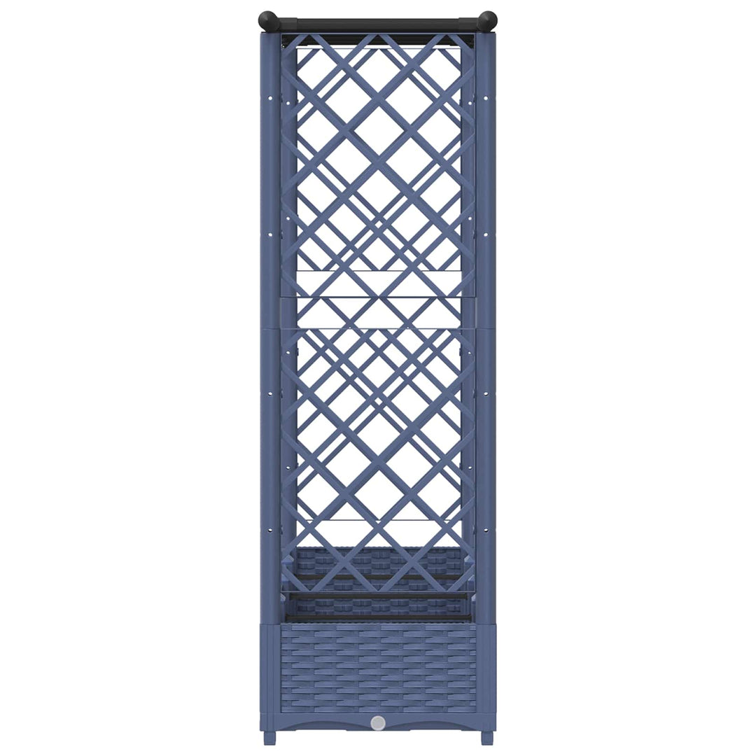 Hævet Bed med Trellis og Tag Grå 203 x 40 x 123 cm PP
